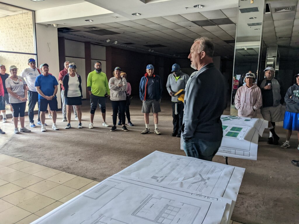 Groups tour future indoor pickleball facility at Macon Mall